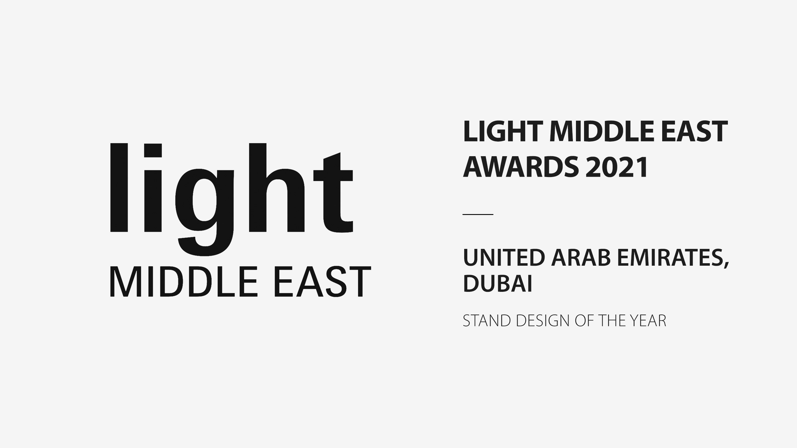Lights LIGHT MIDDLE EAST AWARDS UAE 2021