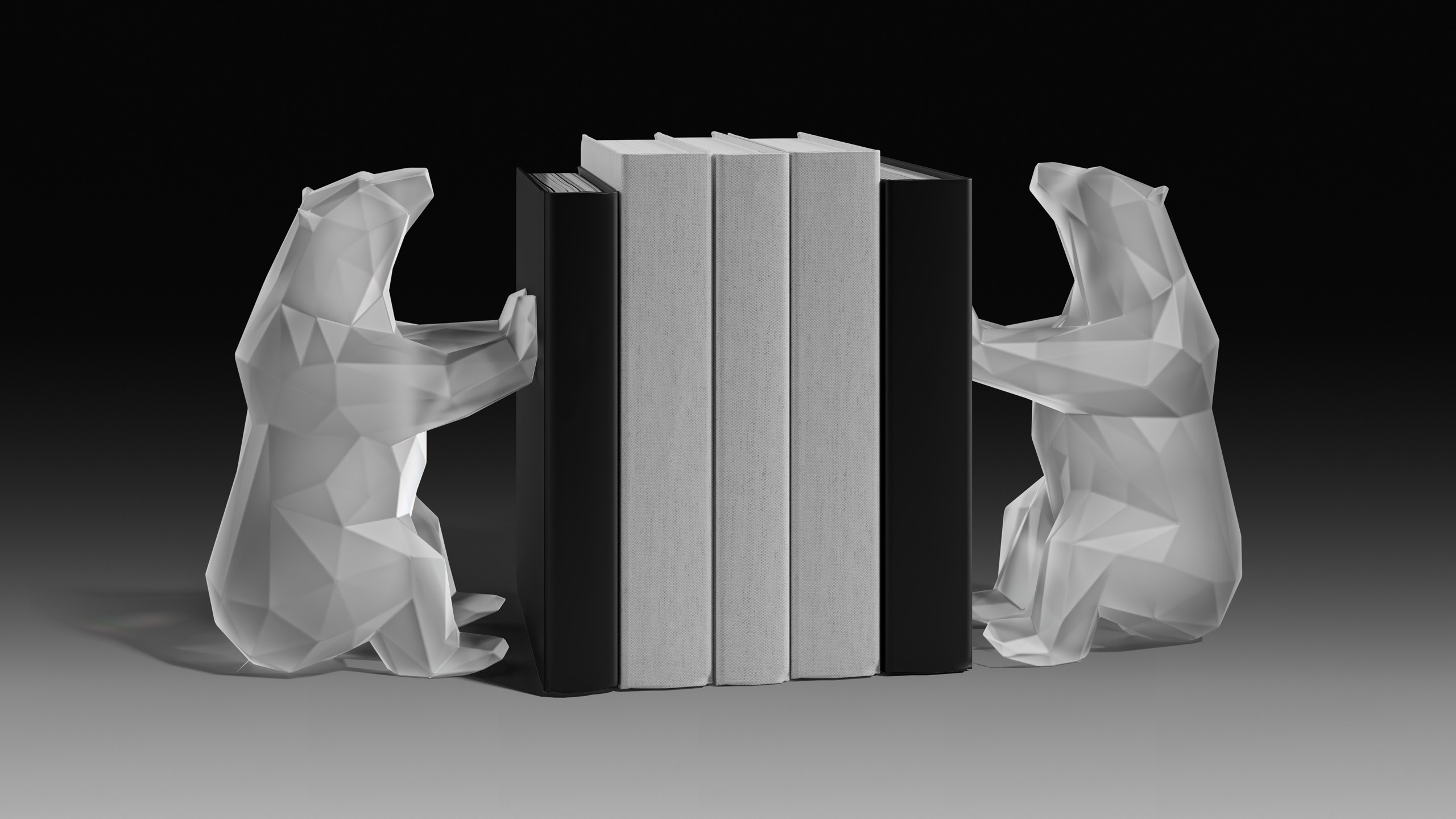  BOOKEND BEAR (WHITE CRYSTAL)