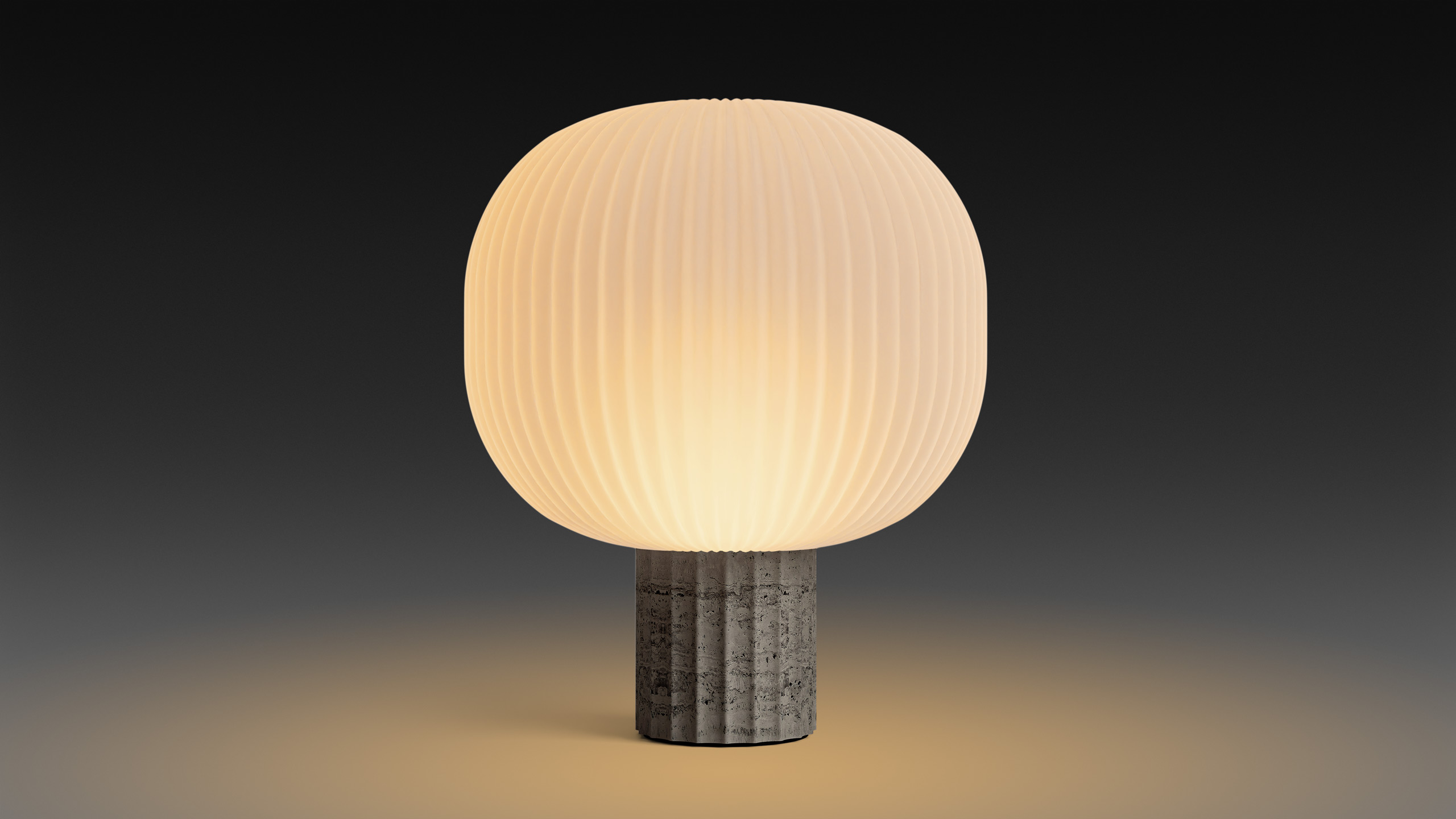 Lamp ROCKMELON LAMP (O) TRAVERTINO