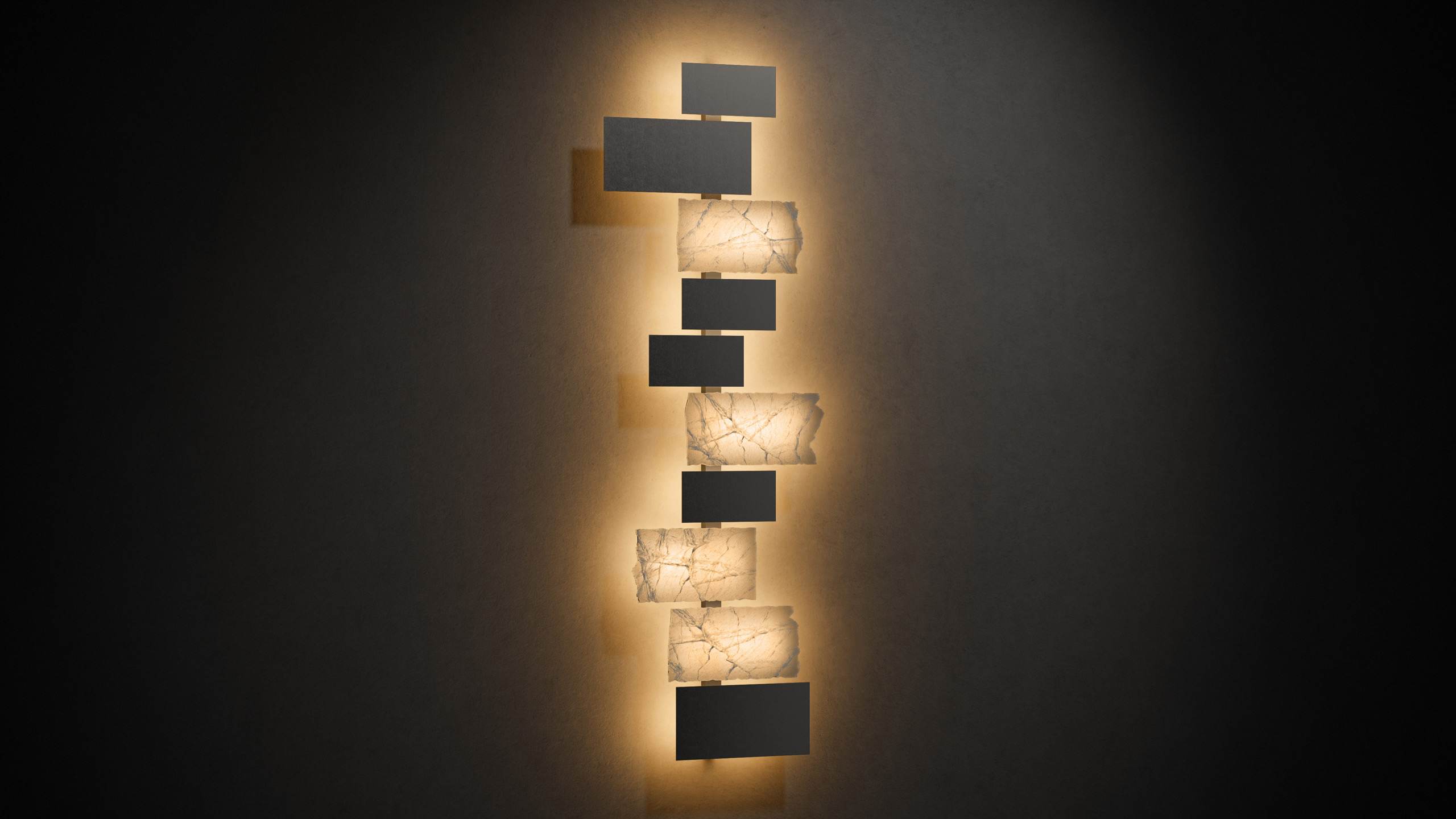 WALL PIANOFORTE BRASS & QUARTZ